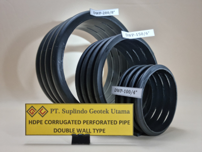 HDPE Corrugated Perforated Pipe (SWP), Super-Drain: ID-100-150-200mm.